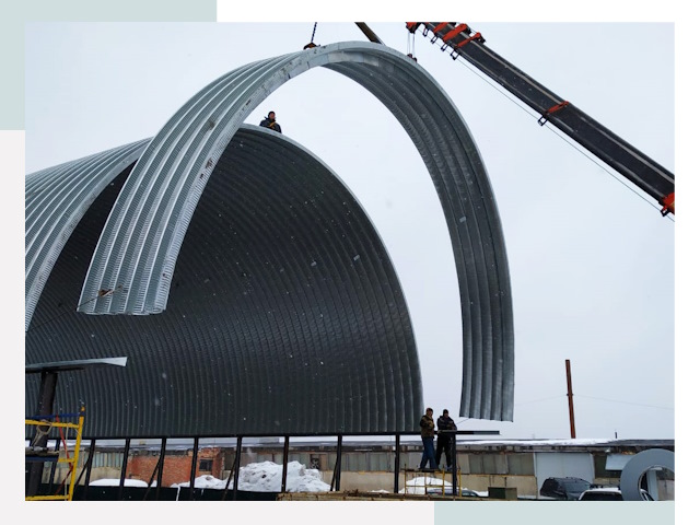 Полукруглые ангары в Инте