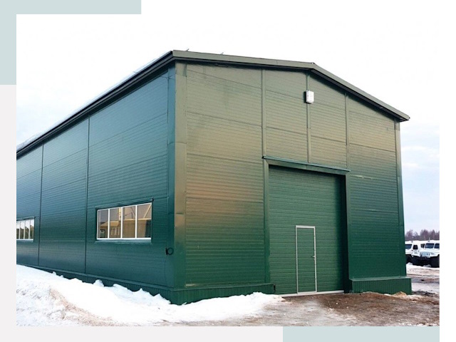 Двускатные ангары в Инте