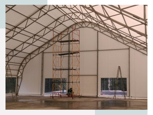 Шатровые ангары в Инте